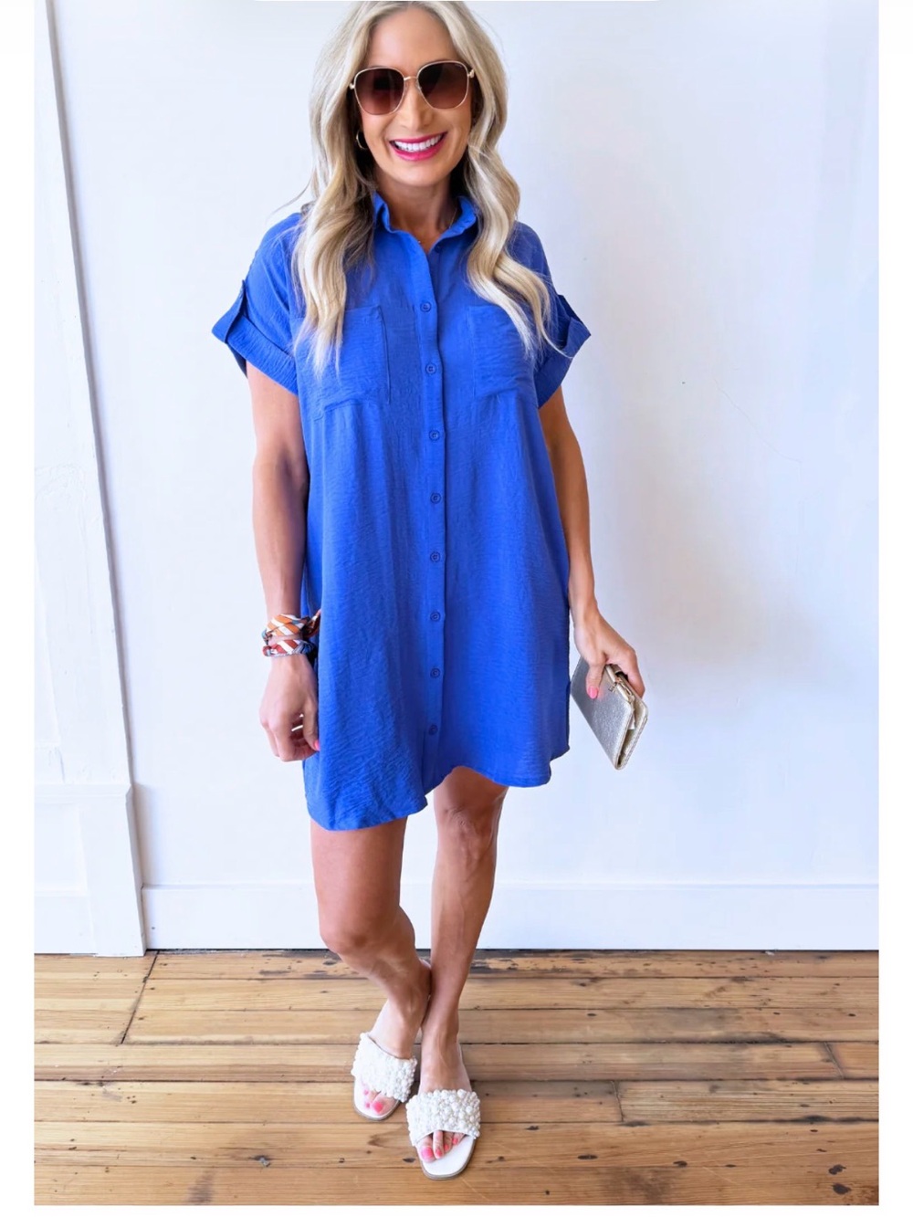 She + Sky Crinkle Fabric Dress/Coverup